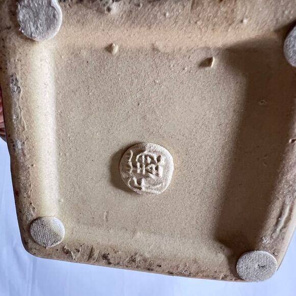 1960’s/70 10” Modern Fat Lava style Japan Ochre-Brown Glaze Glossy Ceramic Vase - Picture 3 of 8